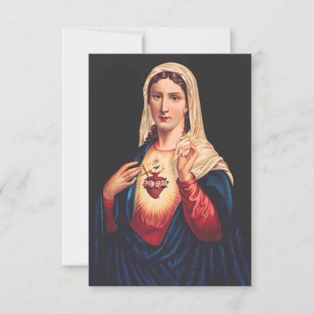 Obeflekade Hjärtans Maria Heliga Kort | Ave Maria (Framsida)