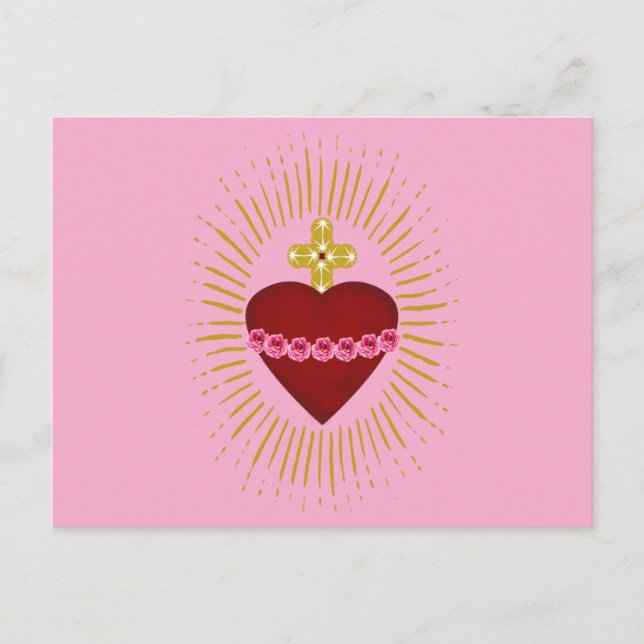 Obeflekade Hjärtas Maria-symbol Vykort (Framsida)
