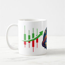 Obegränsad aktie marknad ljusstake-diagram kaffemugg