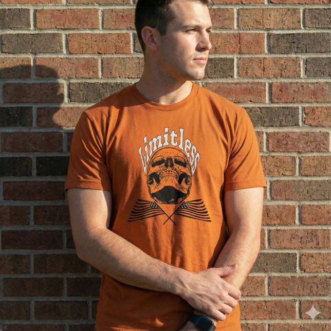 Obegränsad dödskallegrunge amerikansk flagg stil T T Shirt (Skapare uppladdad)