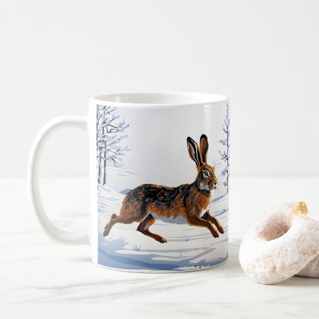 Obegränsad hare-frihet i Snö Kaffemugg (Med munk)