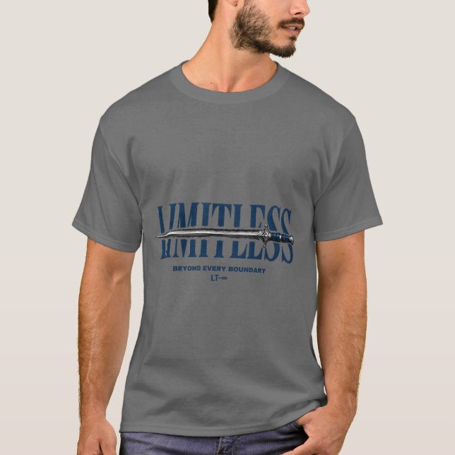 "Obegränsad" Motiverande Herr T-Shirt (Framsida)