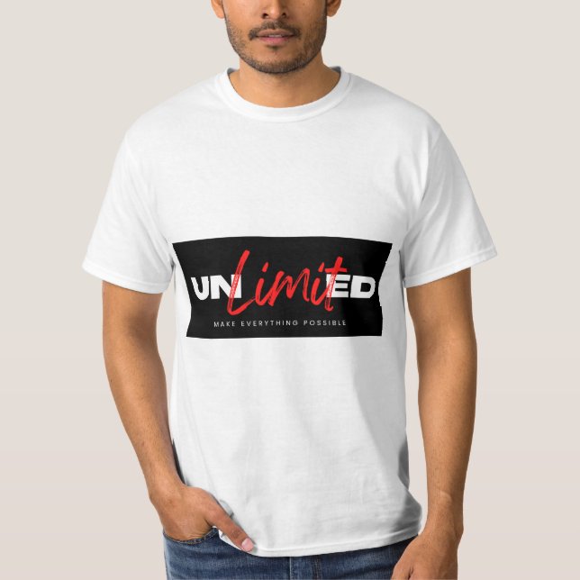 "Obegränsad potential - gör allt möjligt" T Shirt (Framsida)