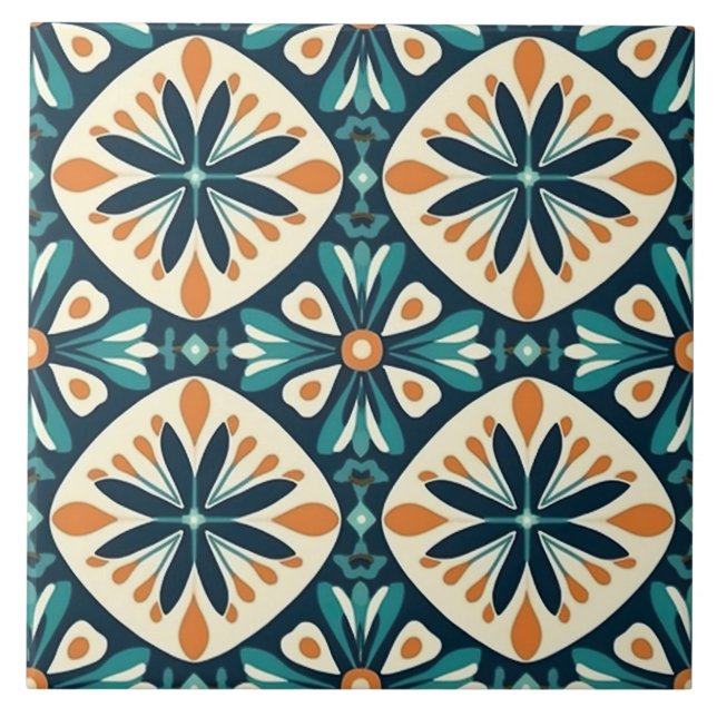 Obegränsad symmetri: Geometric Seamless Mönster Kakelplatta (Framsidan)