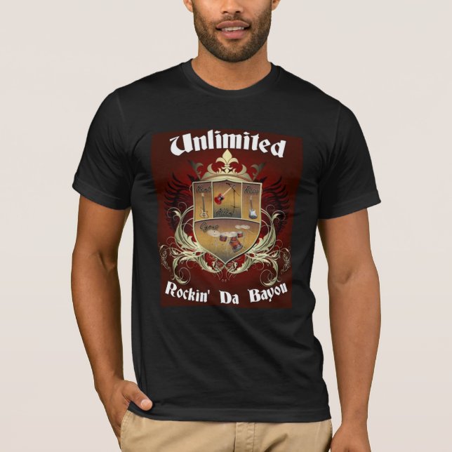 Obegränsad vapensköldmusikbandskjorta tee shirt (Framsida)