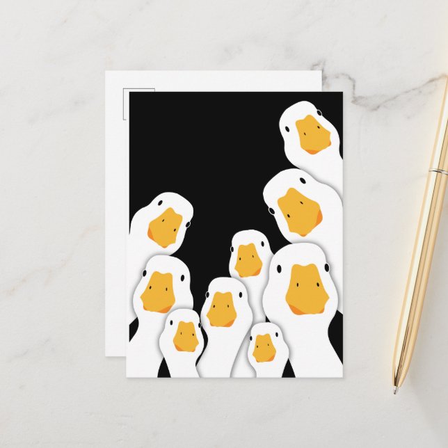 Obehaglig övervakning: Gäss som övervakas från rym Vykort (Fram/Back In Situ)