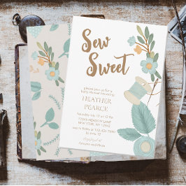 Obehaglig sömnbroderade blommiga babybabyskor inbjudningar