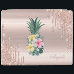 Obehagliga drivrutiner för ananas Blommigt Ro Guld iPad Skydd<br><div class="desc">Skadlig ananas med blommor och glitter droppar mot bakgrund av ro guld. En elegant och en sofistikerad design.</div>