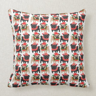 Obehagliga svarta och grå julgranar kudde