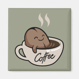 Obehagligt lustigt kaffe l Funny tecknad bad Cute Magnet