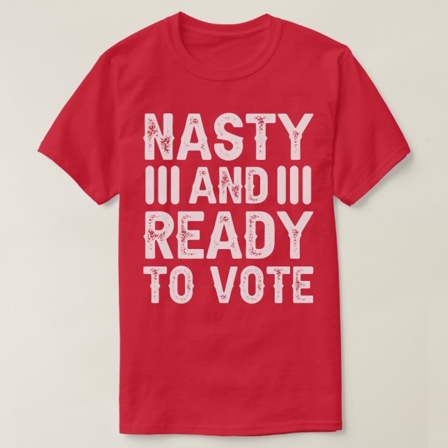 Obehagligt och Redo att rösta T Shirt (Design framsida)