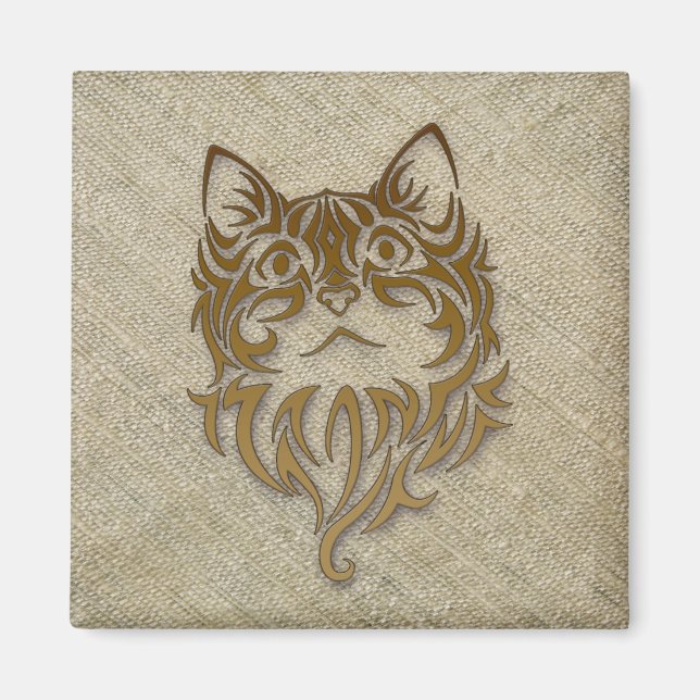 Obehandlad silke för kattunge magnet (Framsidan)