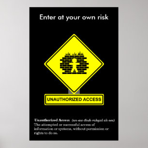 Obehörig åtkomst - säkerhetsmedvetandegörande Post Poster