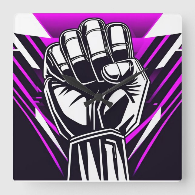 OBEHÖRIG FIST-Tecknad Fyrkantig Klocka (Framsida)