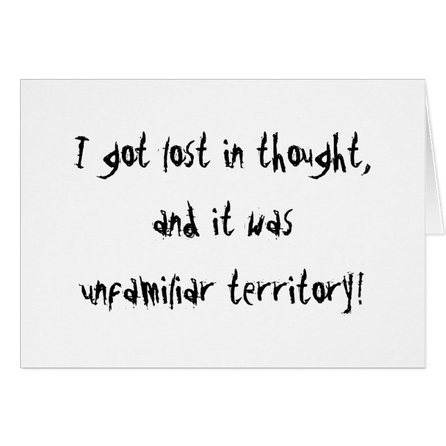 Obekant territorium hälsningskort (Framsidan Horizontal)