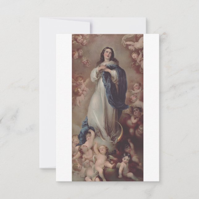 Obekläckta Avlelsens Heliga Kort | Latin Ave Maria (Framsida)