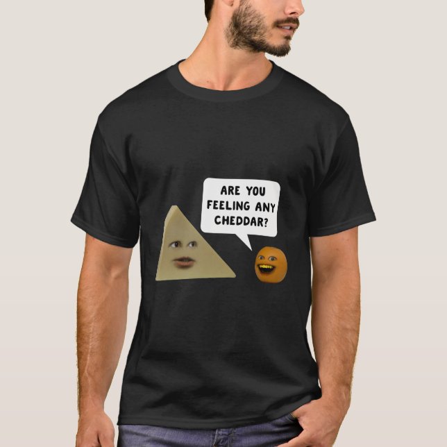 Obekväm Orange känner du någon cheddarost T Shirt (Framsida)