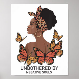 Obekymrad av Negativa själar Afro Black Girl Butte Poster