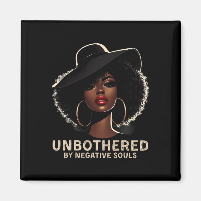 Obekymrad Sy Black Queen African American Dam Magnet (Framsidan)