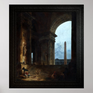 Obelisk av Hubert Robert Poster