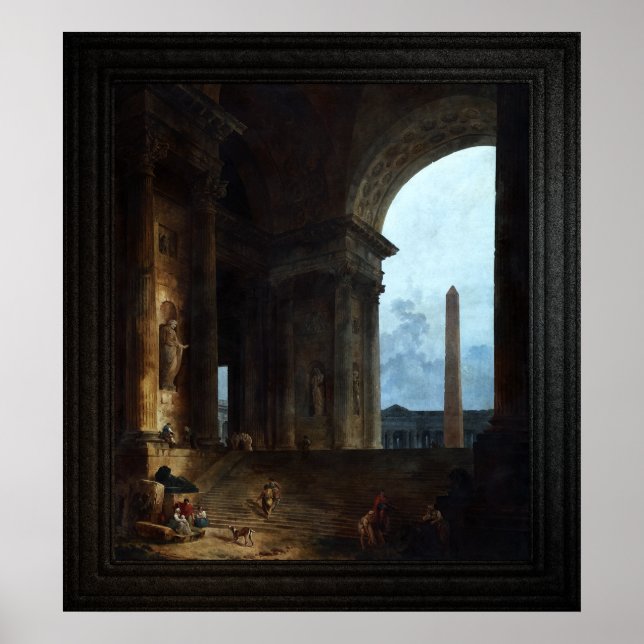 Obelisk av Hubert Robert Poster (Framsidan)
