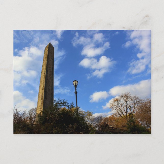 Obelisk, Cleopatras Nål i centrala parken, NYC Vykort (Framsida)