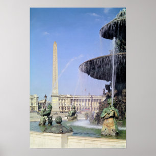 Obelisk ursprungligen från Luxor som resas upp i Poster