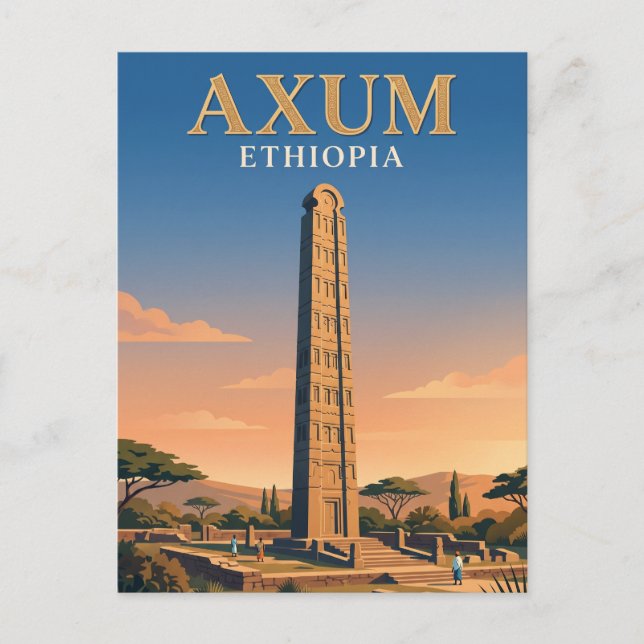 Obelisken i Axum Etiopien Vykort (Framsida)
