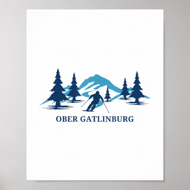 Ober Gatlinburg Tennessee Ski Resort Skiing Skier Poster (Framsidan)