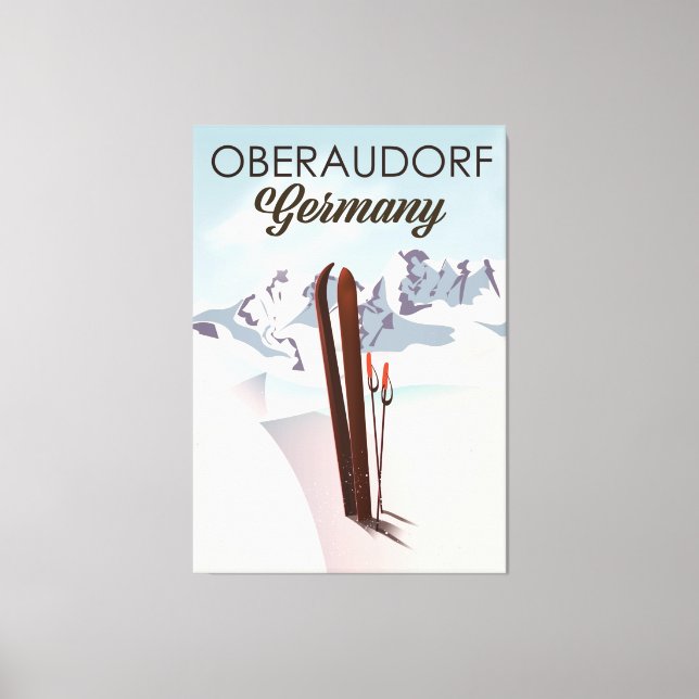 Oberaudorf Tyskland skidposter Canvastryck (Framsida)