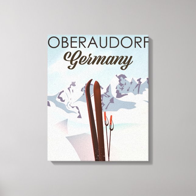 Oberaudorf Tyskland skidposter Canvastryck (Framsida)