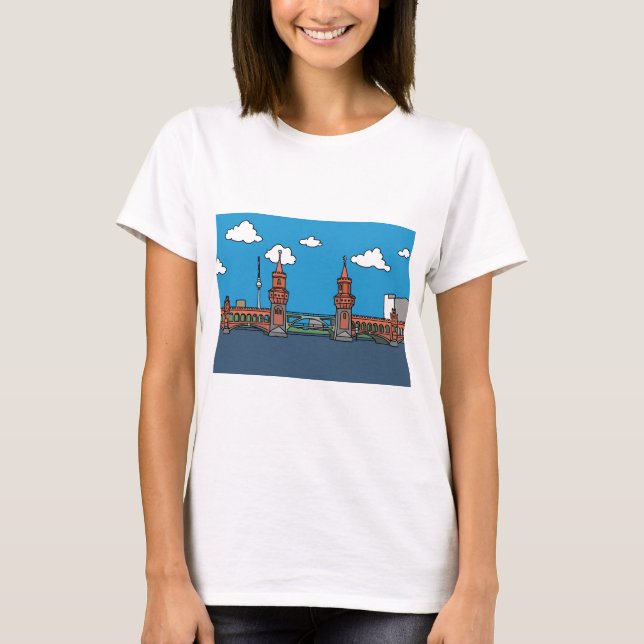 Oberbaum överbryggar i Berlin T-shirt (Framsida)