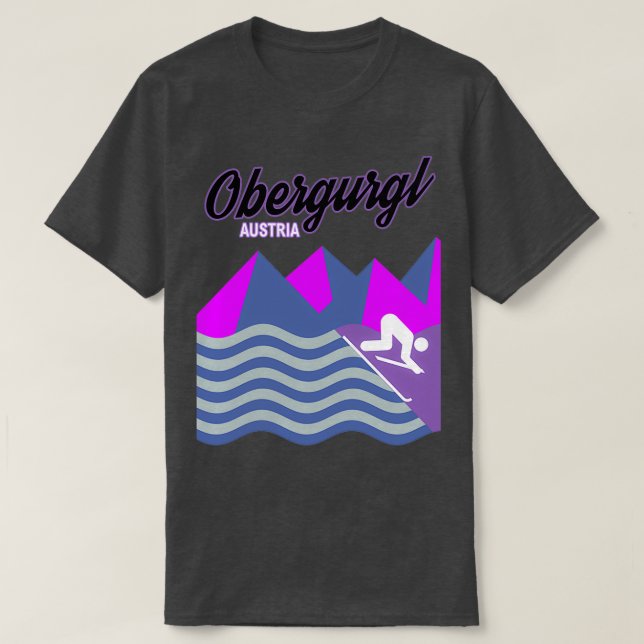 Obergurgl Austria Ski Resort Snowboardin T Shirt (Design framsida)