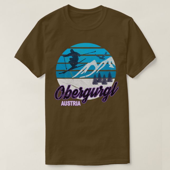 Obergurgl Austria Ski Resort Snowboarding W T Shirt (Design framsida)