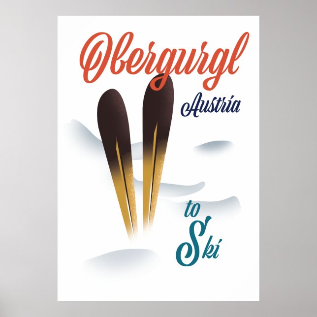Obergurgl Österrike skidaffisch Poster (Framsidan)