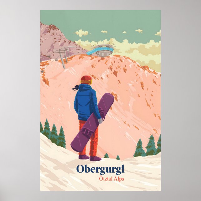Obergurgl Snowboard Resor Affisch (Framsidan)
