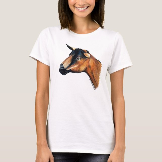 Oberhasli Goat Art Shirt T Shirt (Framsida)