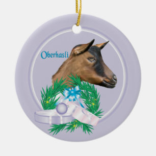 Oberhasli Goat Wandan Helgdag Ornament