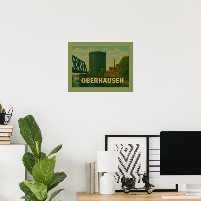 Oberhausen Tyskland Stad Konst Poster (Hemmakontoret)