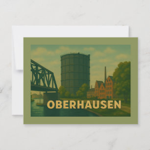 Oberhausen Tyskland Stad Konst Vykort