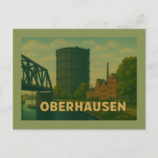 Oberhausen Tyskland Stad Konst Vykort (Framsida)