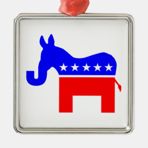OBEROENDE & BIPARTISAN - Donkey/Elephant Hybrid Julgransprydnad Metall