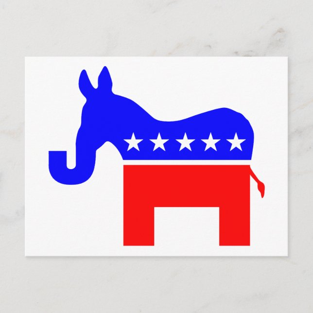OBEROENDE & BIPARTISAN - Donkey/Elephant Hybrid Vykort (Framsida)