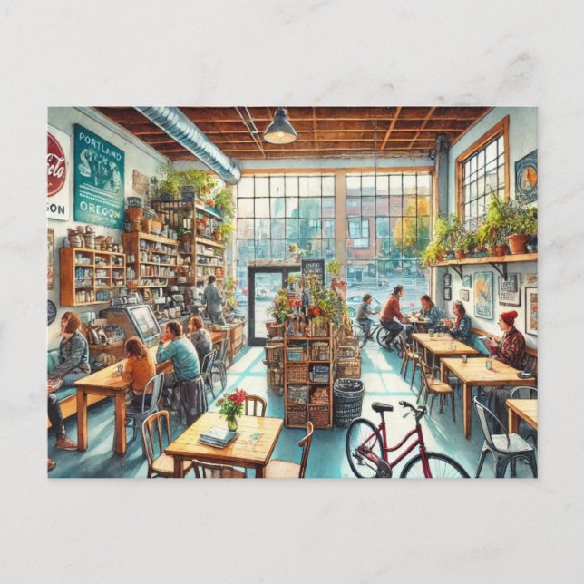 Oberoende Cafe i Portland Oregon Vykort (Framsida)