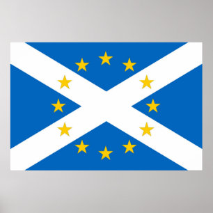 Oberoende European Scotland Flagga Poster Skriv ut