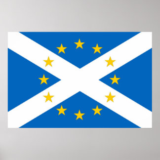 Oberoende European Scotland Flagga Poster Skriv ut
