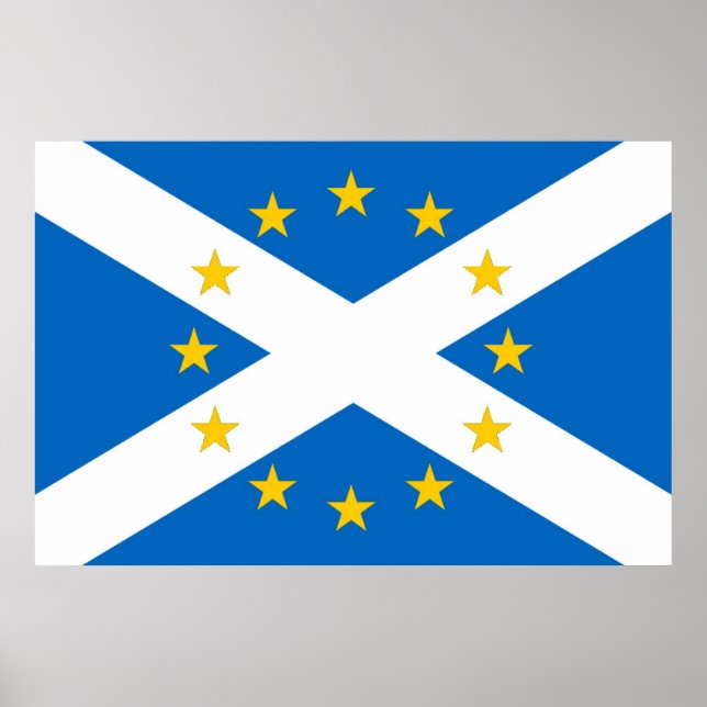 Oberoende European Scotland Flagga Poster Skriv ut (Framsidan)