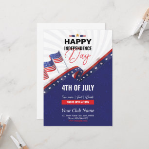 Oberoende festinbjudan USA Flyer Inbjudningar