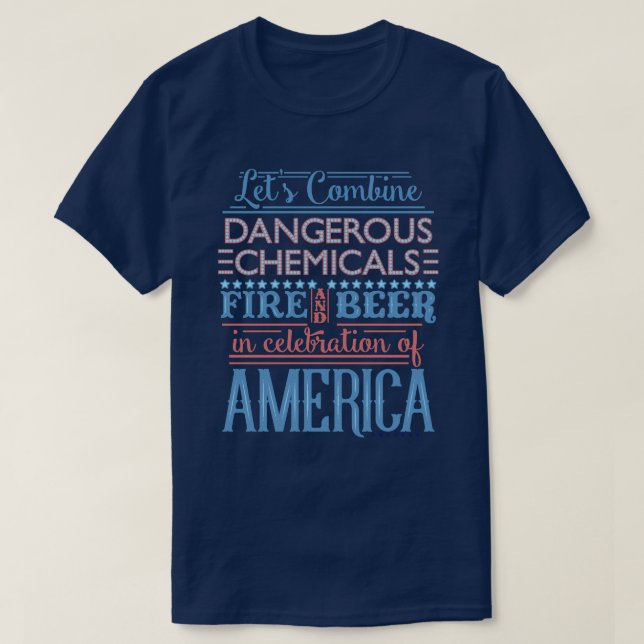Oberoende Fireworks Beer Mörk T Shirt (Design framsida)