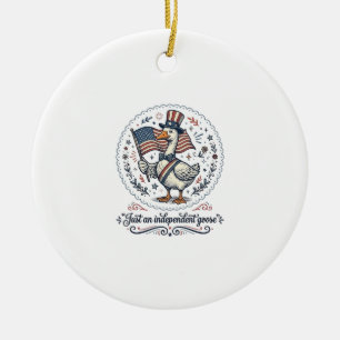 Oberoende gås vintage patriotisk skjorta design ( julgransprydnad keramik